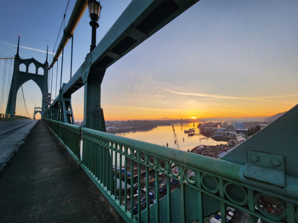 Sunrise over St. Johns bridge